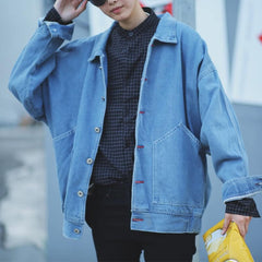 Korean Themed Oversized Men's Denim Jacket