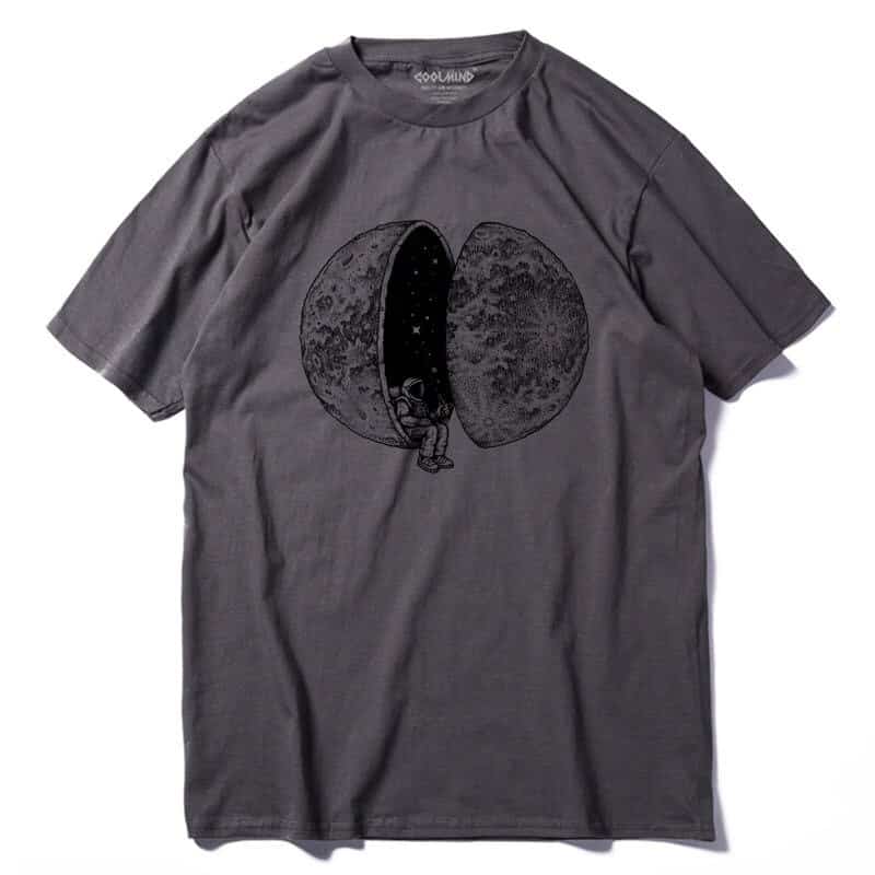 Men's Moon Printed O-Neck T-Shirt