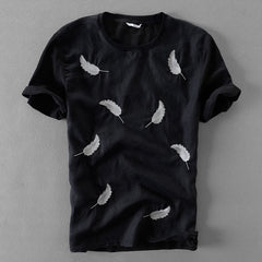Cotton Men's T-shirt with Embroidery