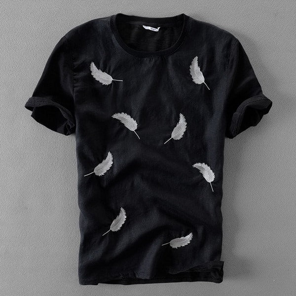 Cotton Men's T-shirt with Embroidery