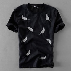 Cotton Men's T-shirt with Embroidery