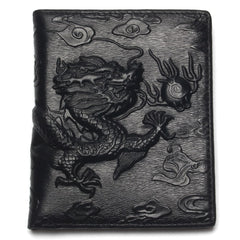 Chinese Dragon Patterned Genuine Leather Men's Wallet