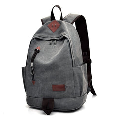 Casual Solid Men's Canvas Laptop Backpack