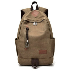 Casual Solid Men's Canvas Laptop Backpack