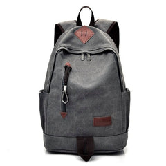 Casual Solid Men's Canvas Laptop Backpack