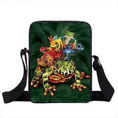 Messenger Bag With Frog Print