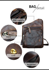 Casual Solid Men's Genuine Leather Shoulder Bag