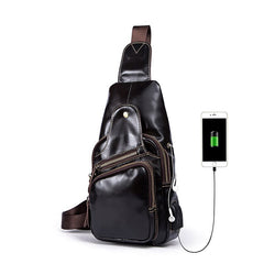 Men's Genuine Leather Crossbody Bag