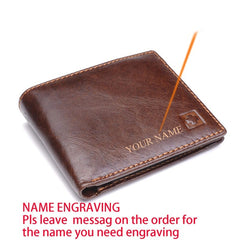 Men's Cow Leather RFID Blocking Wallet