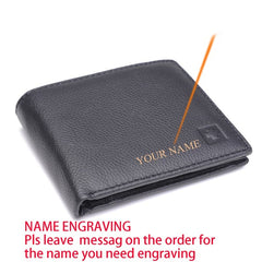 Men's Cow Leather RFID Blocking Wallet