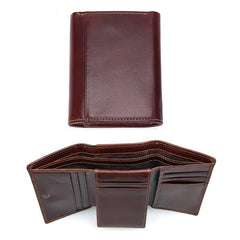 Men's Leather Vertical Trifold Wallet