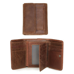 Men's Leather Vertical Trifold Wallet