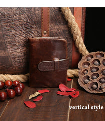 Vintage Coffee Solid Men's Genuine Leather Wallet