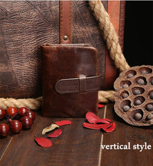 Vintage Coffee Solid Men's Genuine Leather Wallet
