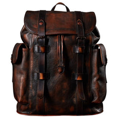 Vintage Style Men's Leather Backpack