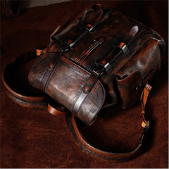 Vintage Style Men's Leather Backpack