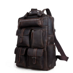 Men's Genuine Leather Travel Backpack