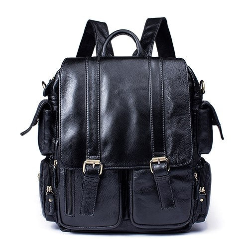 Casual Large Capacity Men's Genuine Leather Backpack