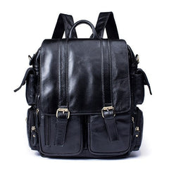 Casual Large Capacity Men's Genuine Leather Backpack