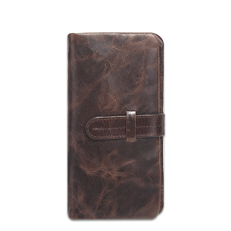 Vintage Genuine Leather Long Wallet for Men
