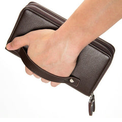 Men's Stylish Long Leather Wallet without Pattern