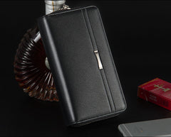 Men's Stylish Long Leather Wallet without Pattern