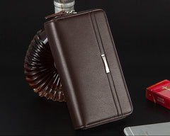 Men's Stylish Long Leather Wallet without Pattern