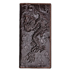 Vintage Dragon Pattern Leather Wallet for Men