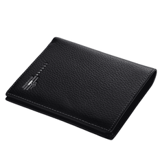 Vertical/Horizontal Casual Leather Wallet for Men