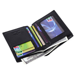 Vertical/Horizontal Casual Leather Wallet for Men