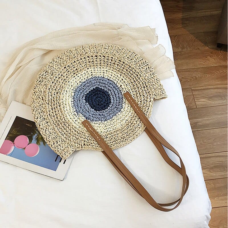 Round Shaped Straw Bag for Women