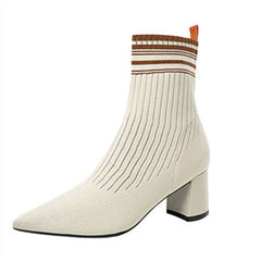 Women's Sock Boots with Pointed Toe