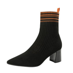 Women's Sock Boots with Pointed Toe