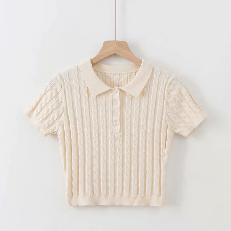 Vintage Knitted Crop Top for Women