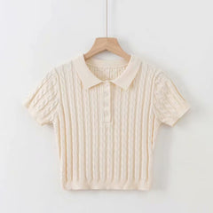Vintage Knitted Crop Top for Women
