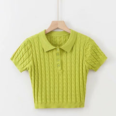 Vintage Knitted Crop Top for Women