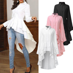Women's Ruffled Asymmetrical Blouse