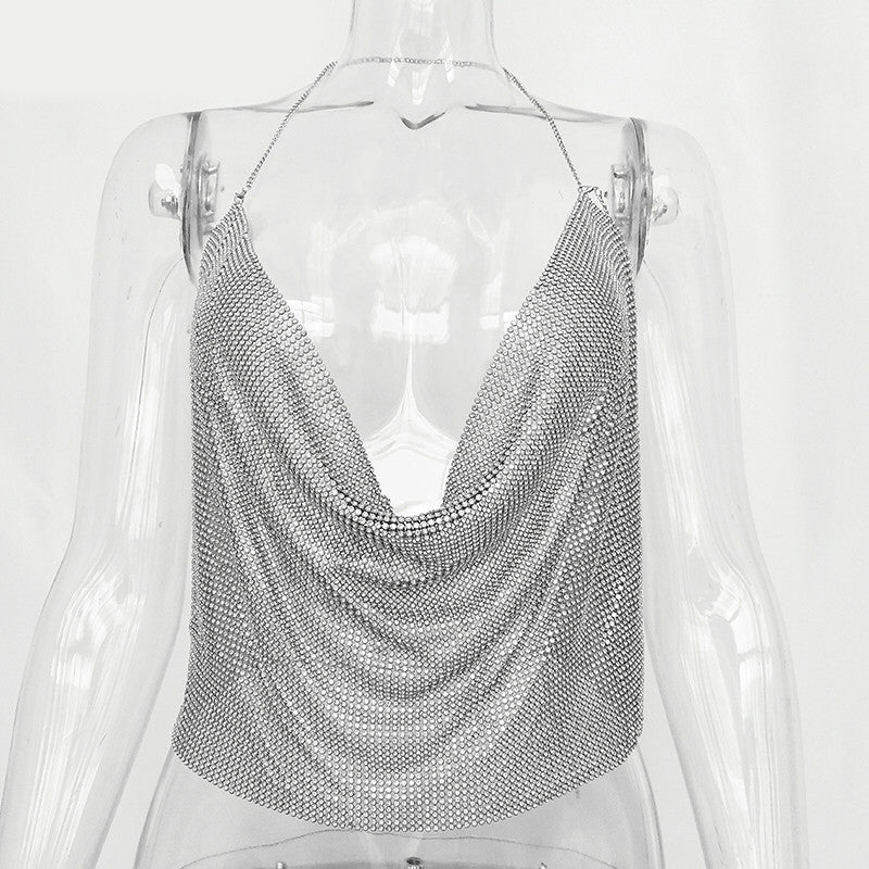 Women's Glittery Top With Shoulder Straps