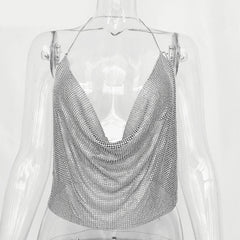 Women's Glittery Top With Shoulder Straps