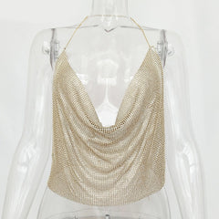 Women's Glittery Top With Shoulder Straps