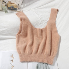 Warm Knitted Crop Top for Women