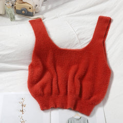 Warm Knitted Crop Top for Women