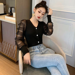 Ruffled Knitting Cardigan for Women