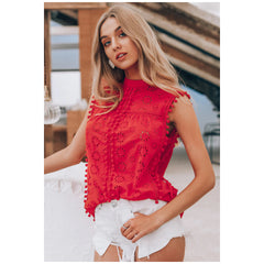 Cotton Women's Top in Red Color