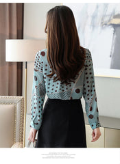Women's Casual Dot Patterned Blouse