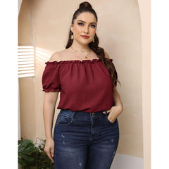 Off-Shoulder Tee with Puff Sleeves
