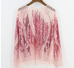 Women's Sequined Sheer Blouse