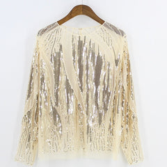 Women's Sequined Sheer Blouse