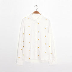 Women's Heart Embroidered Shirt