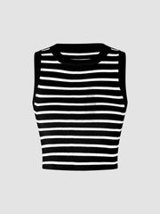 Classy Stripe Crop Tank Top